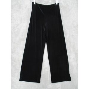 Alex Evenings Pants Womens 10 Petite Black Velvet Wide Leg Whimsigoth Witchy